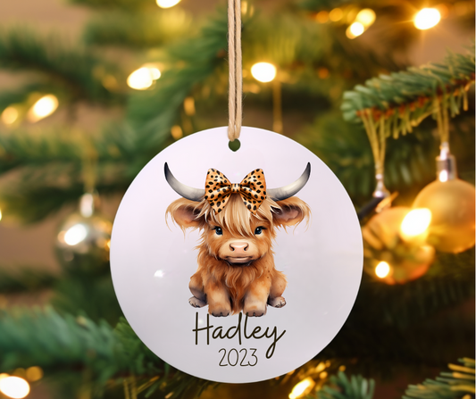 Baby Highland Cow Ornament