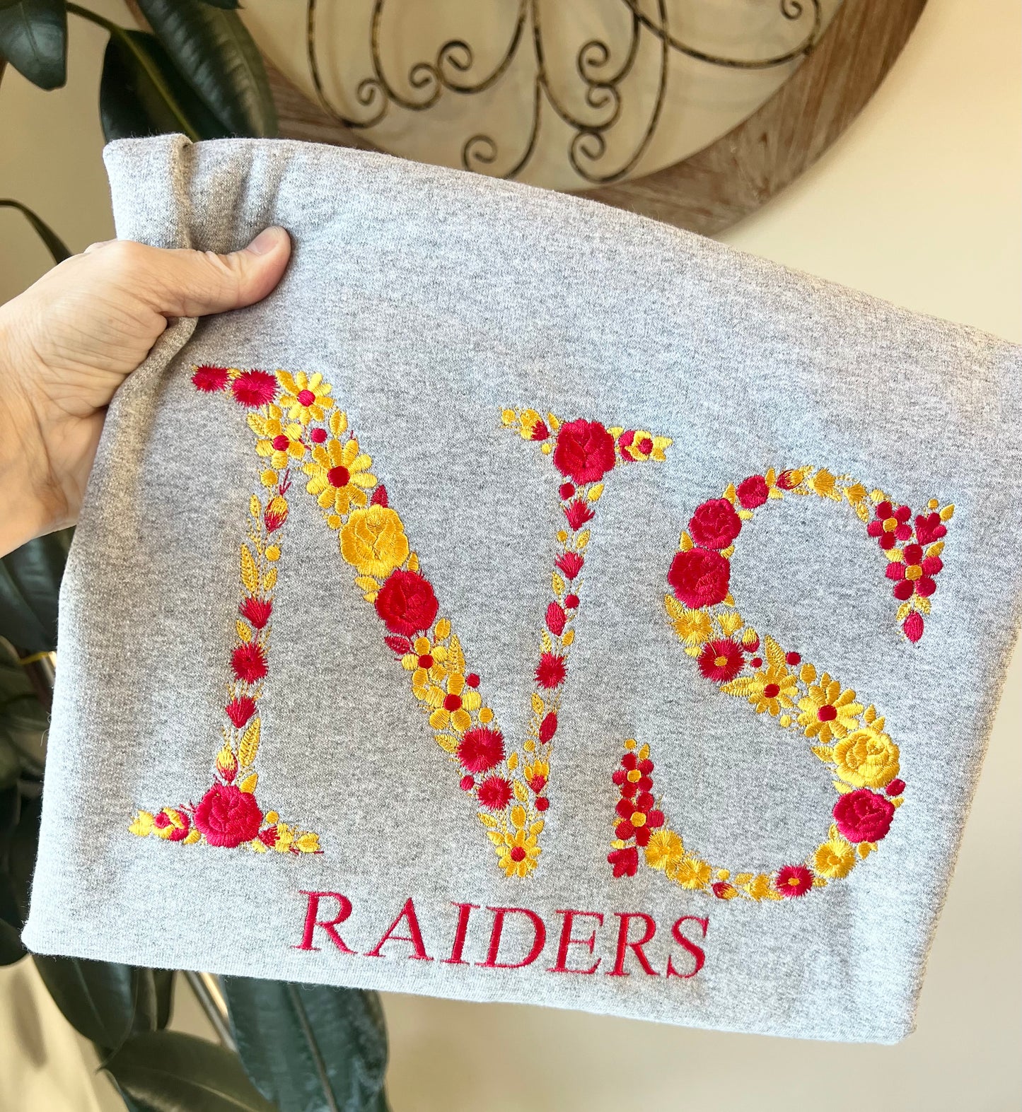 NS RAIDERS floral mascot sweatshirt