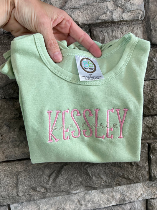 Personalized Little girl name tee