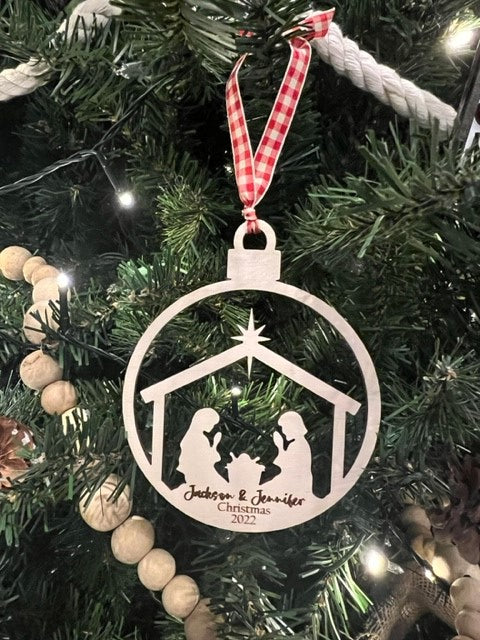 Personalized Nativity Scene Ornament