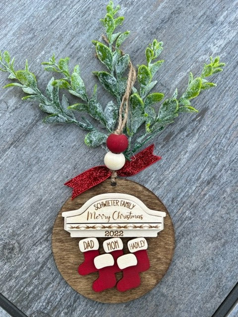 Custom Family Name Stocking Ornament