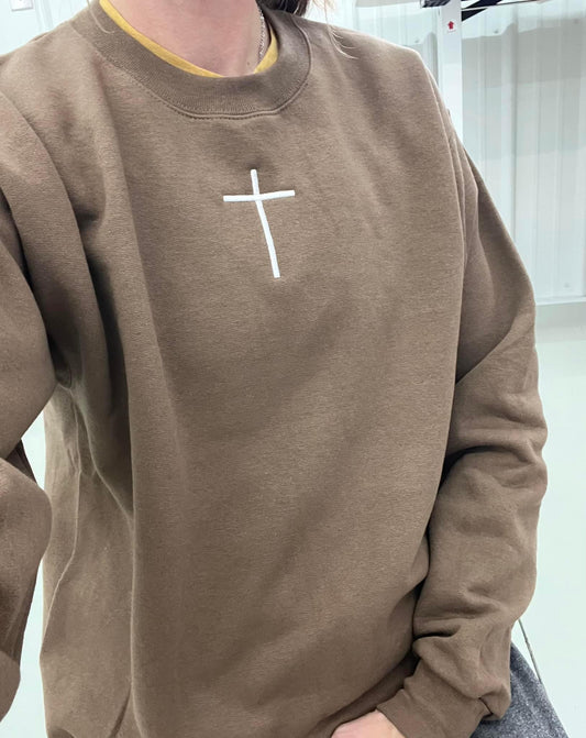 Embroidered Cross Sweatshirt