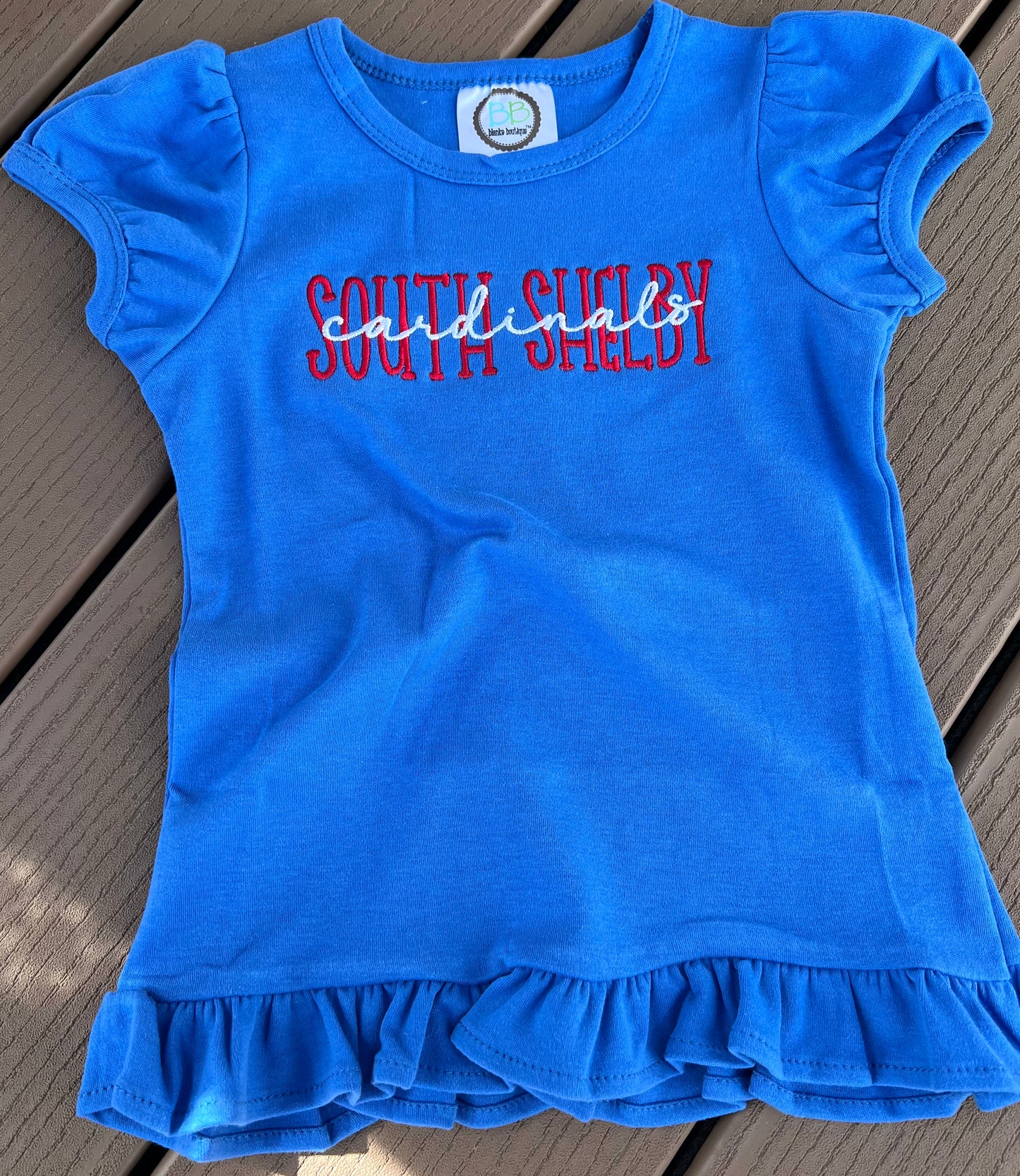 Little Girl Ruffled South Shelby Tee