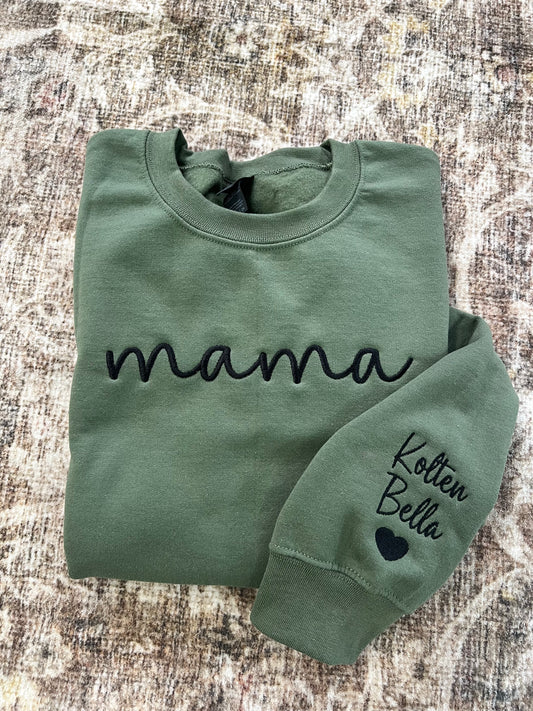Embroidered Personalized mama sweatshirt