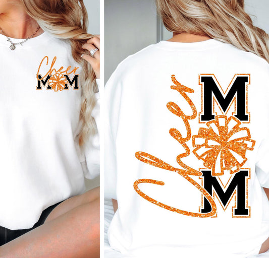 Cheer Mom orange & black Sweatshirt