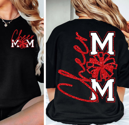 Cheer Mom red & white Sweatshirt